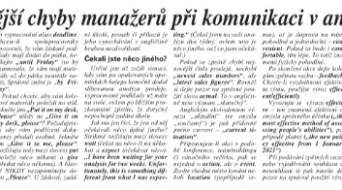 CHYBY, KTERÉ DĚLAJÍ I MANAŽEŘI