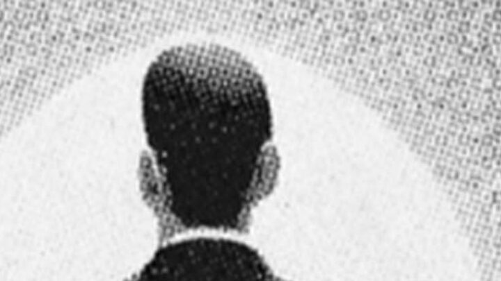 Back of a man, facing sun.