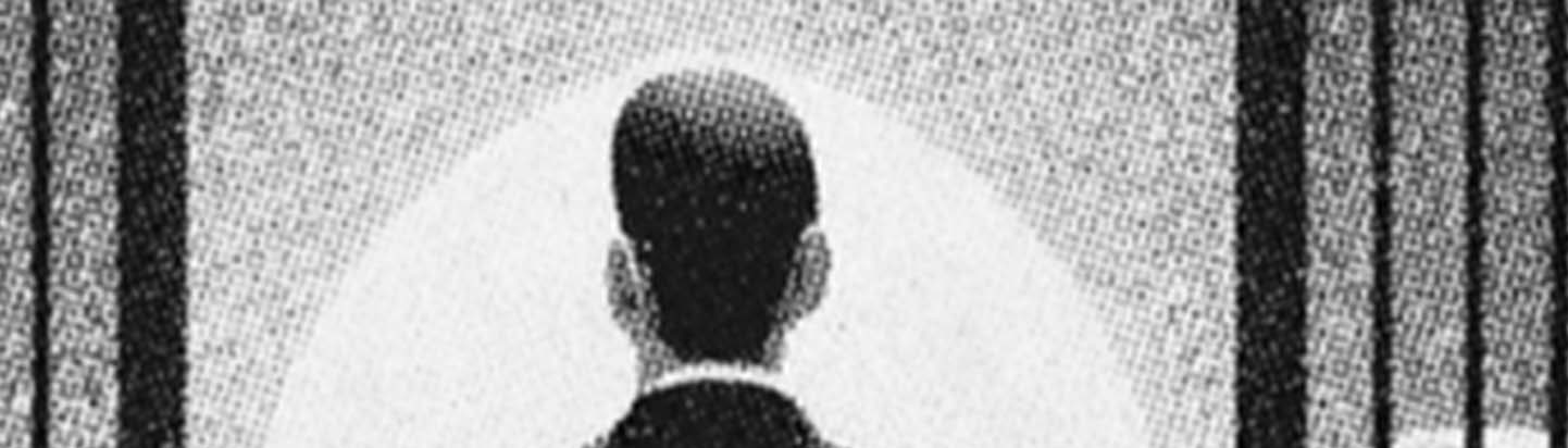 Back of a man, facing sun.